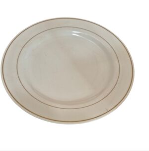 Gibson Housewares Gold Pattern Offset Trim Dinner Plate. Vintage 11 In Brand New